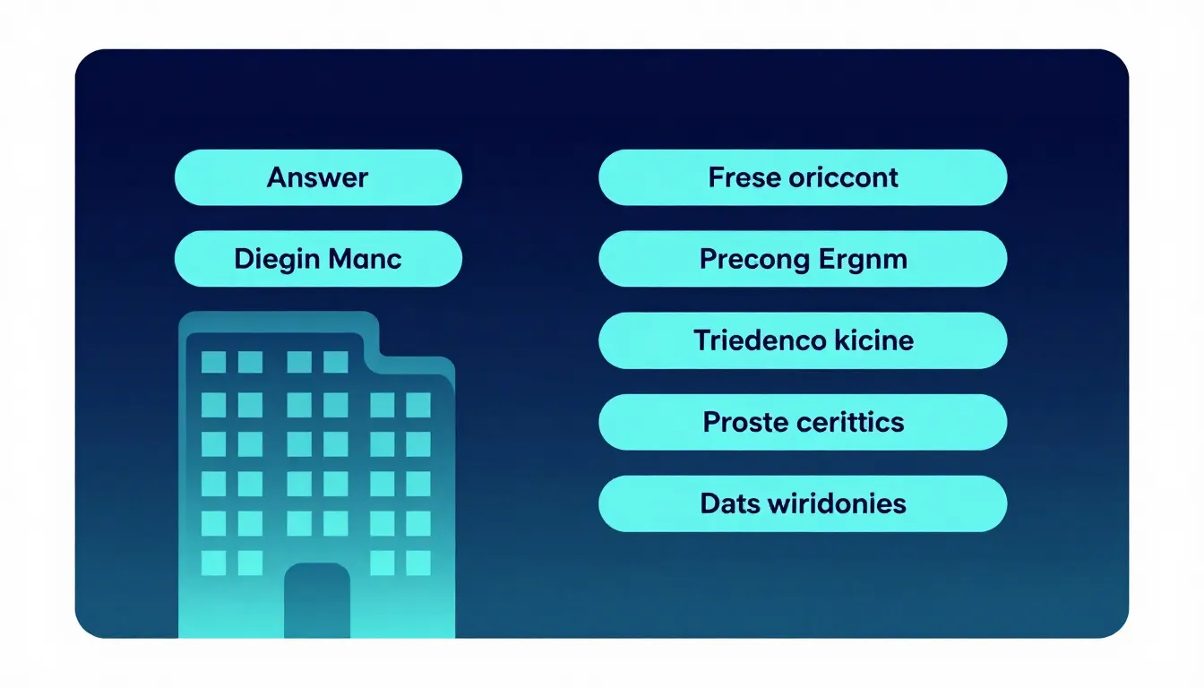 Professional services office building with an AI answer engine summarizing service offerings