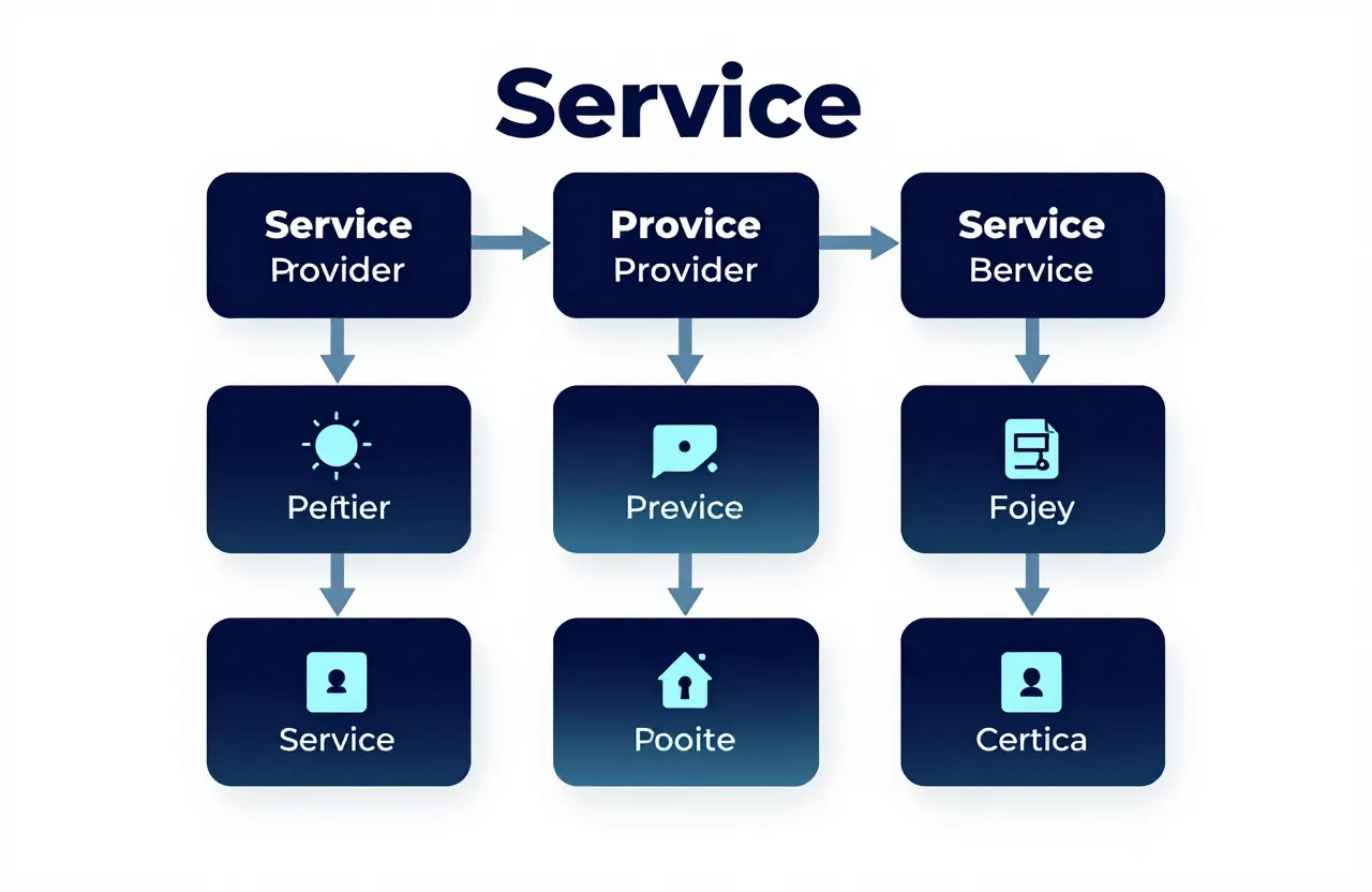 Service page entity relationship diagram linking a service to its provider and location