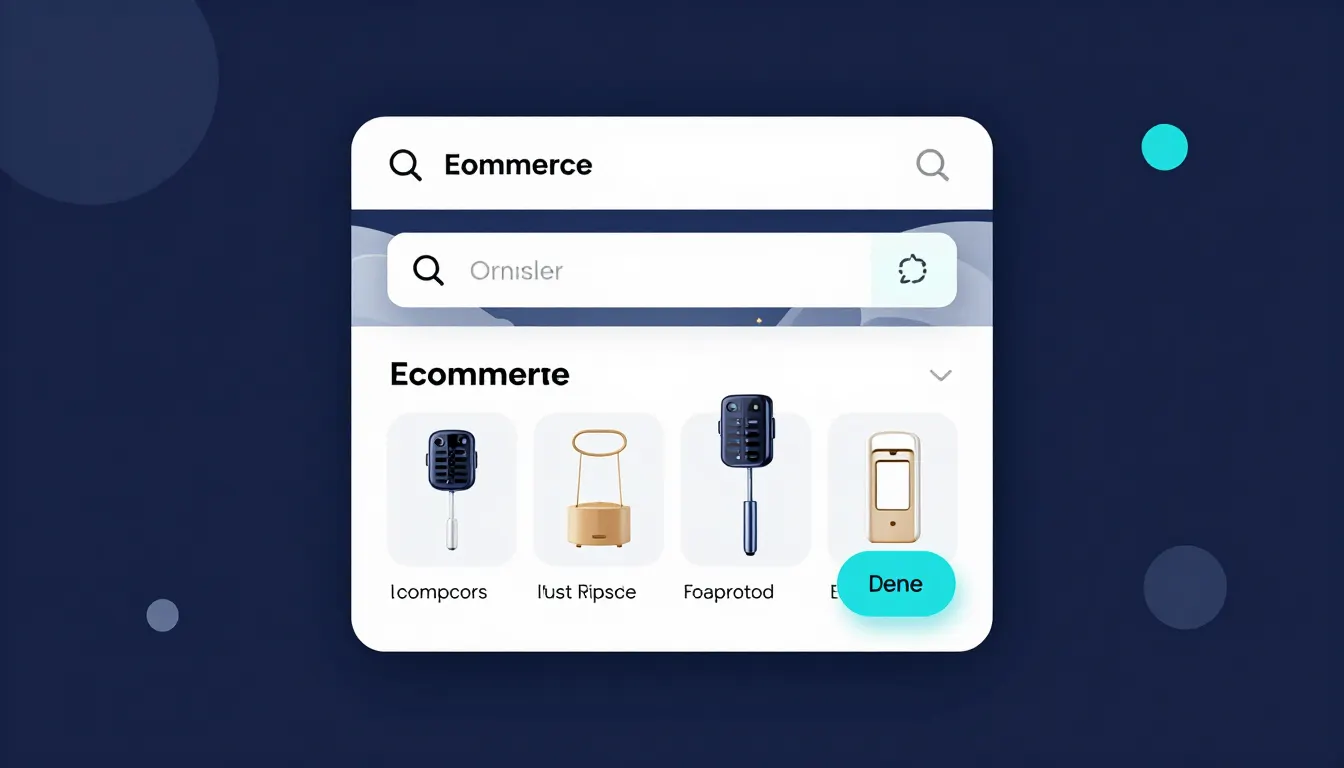E-commerce online store storefront with an AI search answer card overlay citing product pages