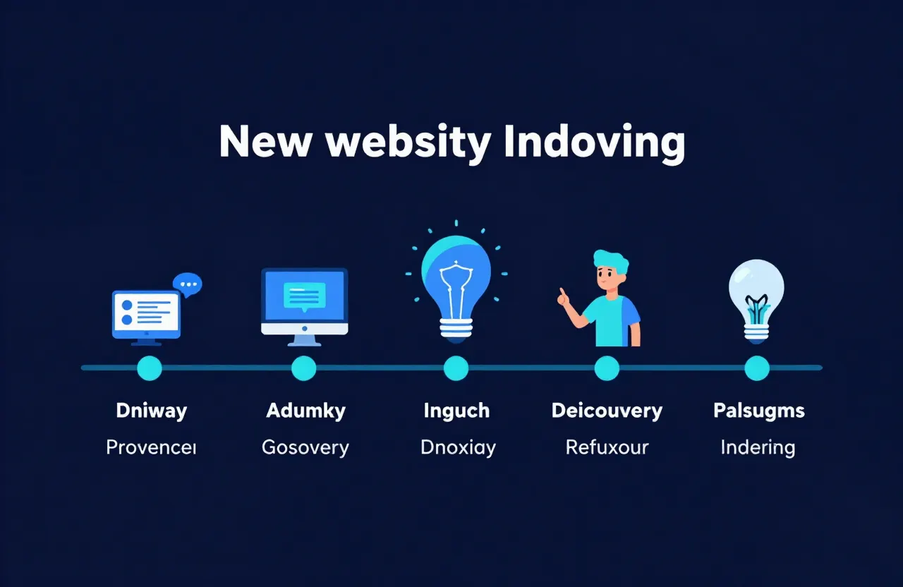 New website crawl and indexing timeline with AI discovery milestones