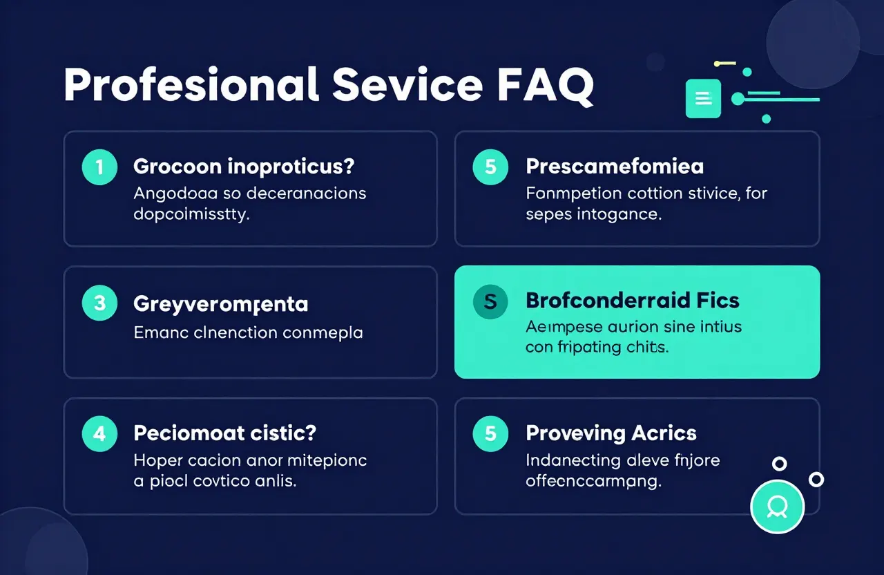 Professional service FAQ block with answer cards being extracted by an AI engine