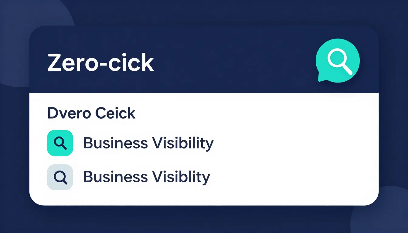 Zero-click search answer box at the top of search results with business visibility signals below
