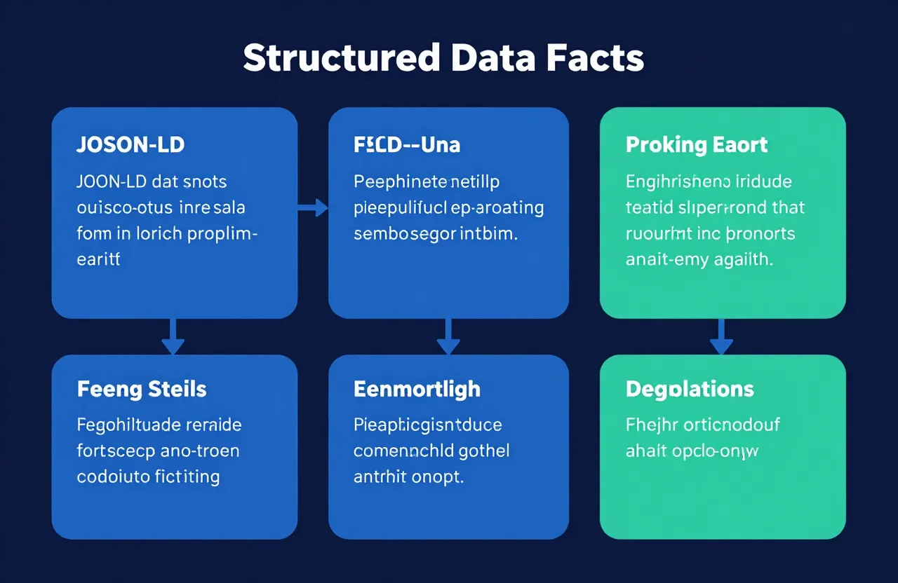 Diagram of a structured data factsheet block feeding entity definitions into a knowledge graph